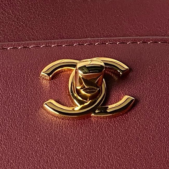 Chanel Small Shopping Bag AS6243 Dark Burgundy Chanel Small Shopping Bag AS6243 Dark Burgundy