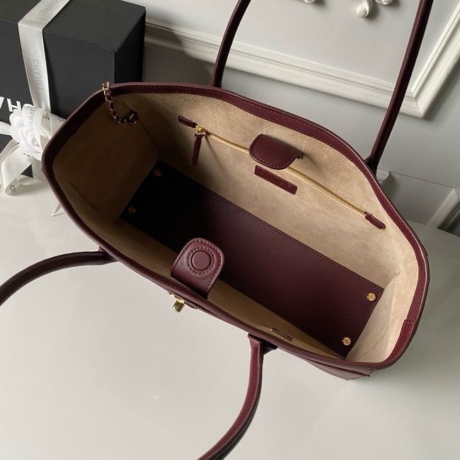 Chanel Small Shopping Bag AS6243 Dark Burgundy Chanel Small Shopping Bag AS6243 Dark Burgundy