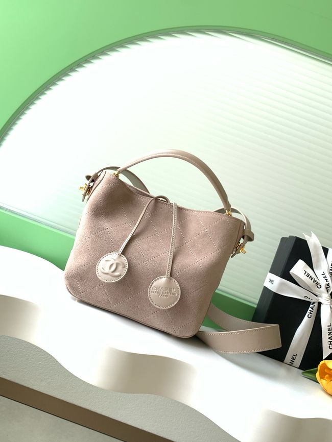 Chanel Suede Calfskin Shoulder Bag AS6268 Beige