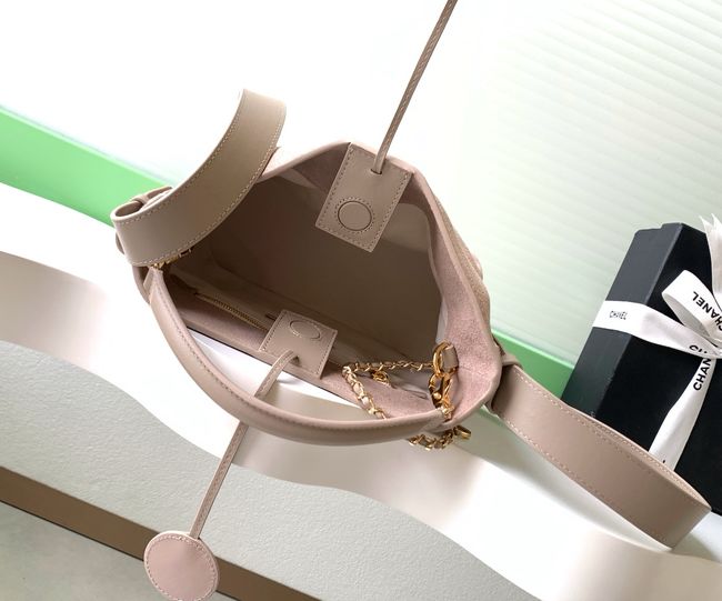 Chanel Suede Calfskin Shoulder Bag AS6268 Beige Chanel Suede Calfskin Shoulder Bag AS6268 Beige