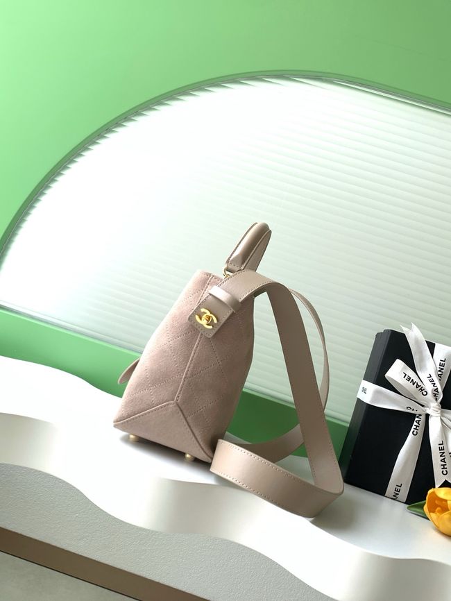 Chanel Suede Calfskin Shoulder Bag AS6268 Beige Chanel Suede Calfskin Shoulder Bag AS6268 Beige