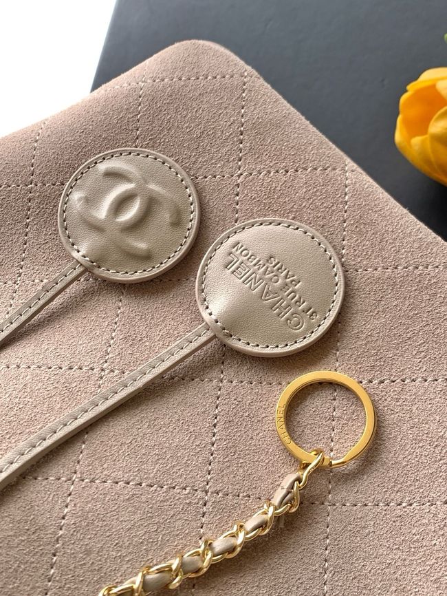 Chanel Suede Calfskin Shoulder Bag AS6268 Beige Chanel Suede Calfskin Shoulder Bag AS6268 Beige
