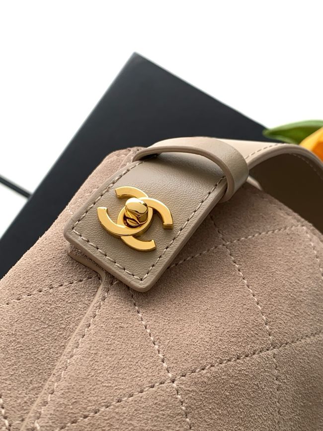Chanel Suede Calfskin Shoulder Bag AS6268 Beige Chanel Suede Calfskin Shoulder Bag AS6268 Beige