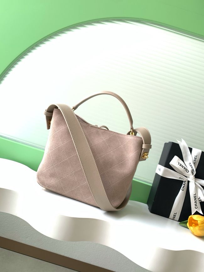 Chanel Suede Calfskin Shoulder Bag AS6268 Beige Chanel Suede Calfskin Shoulder Bag AS6268 Beige
