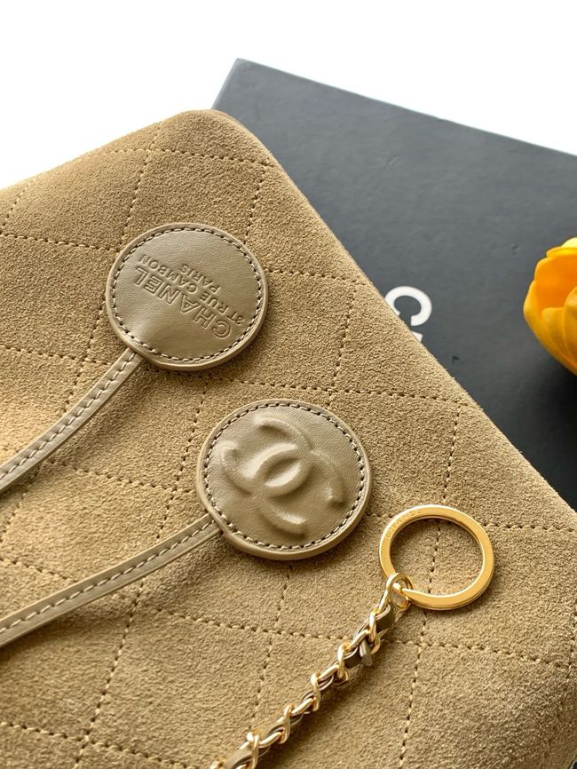 Chanel Suede Calfskin Shoulder Bag AS6268 Khaki Chanel Suede Calfskin Shoulder Bag AS6268 Khaki