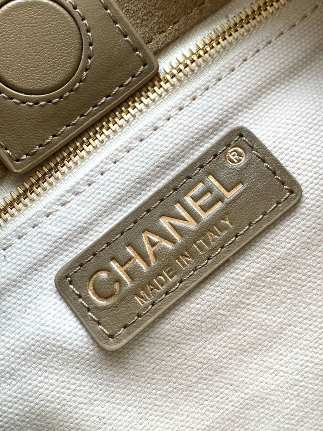 Chanel Suede Calfskin Shoulder Bag AS6268 Khaki Chanel Suede Calfskin Shoulder Bag AS6268 Khaki