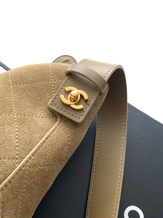 Chanel Suede Calfskin Shoulder Bag AS6268 Khaki Chanel Suede Calfskin Shoulder Bag AS6268 Khaki