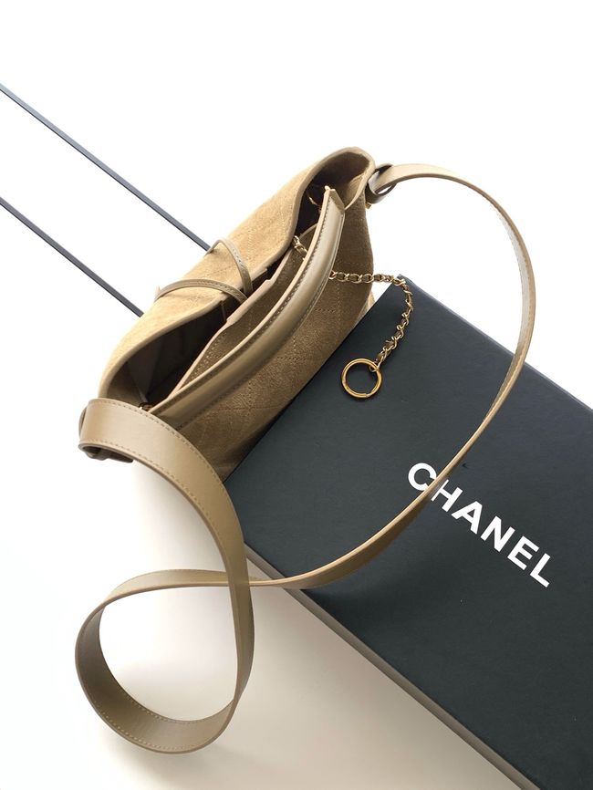 Chanel Suede Calfskin Shoulder Bag AS6268 Khaki Chanel Suede Calfskin Shoulder Bag AS6268 Khaki