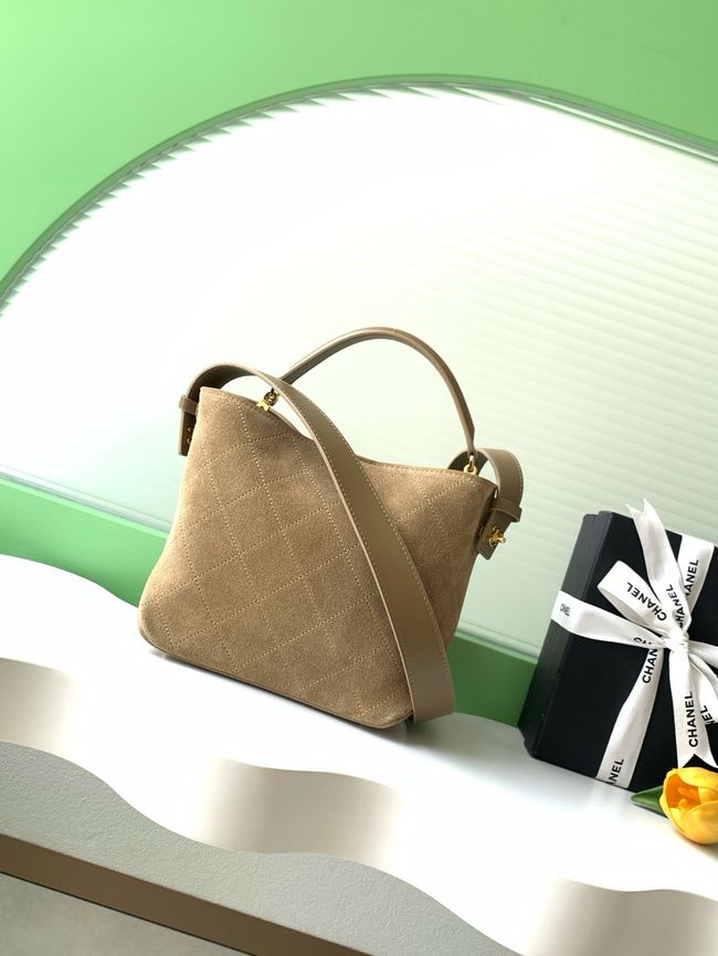 Chanel Suede Calfskin Shoulder Bag AS6268 Khaki Chanel Suede Calfskin Shoulder Bag AS6268 Khaki
