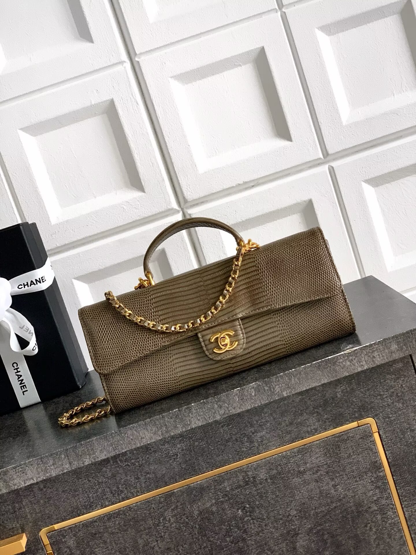 Chanel 26A Original Leather CC Handbag A6430 Khaki