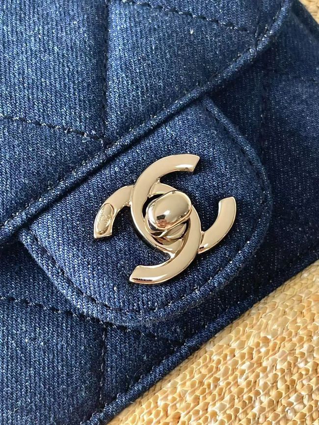 CHANEL Small Tote AS5951 Beige & blue CHANEL Small Tote AS5951 Beige & blue