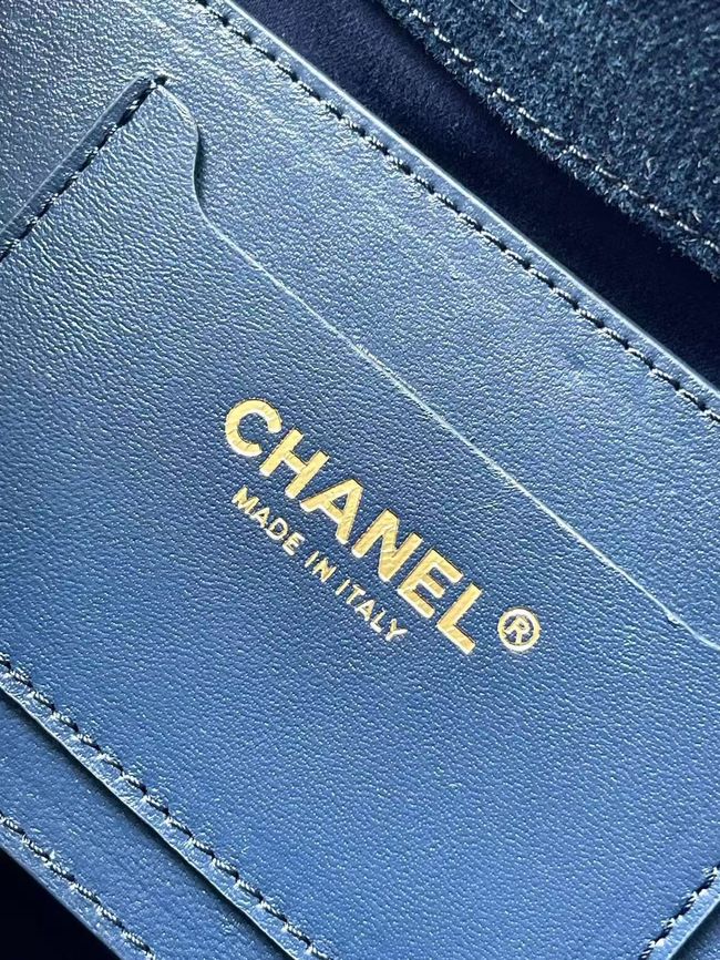 CHANEL Small Tote AS5951 Beige & blue CHANEL Small Tote AS5951 Beige & blue