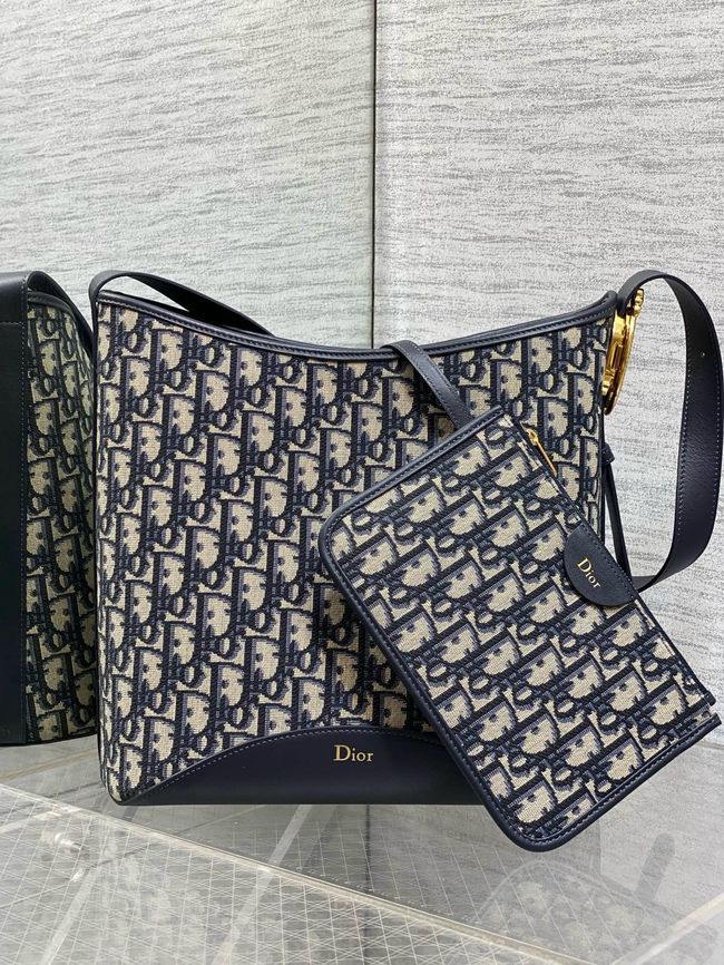 Dior Medium Bag Blue Dior Oblique Jacquard 5843