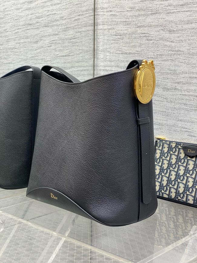 Dior Medium Bag Grained Calfskin 5843 black Dior Medium Bag Grained Calfskin 5843 black