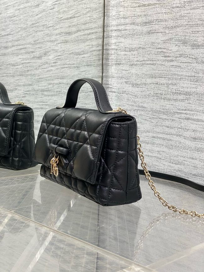 My Dior Mini Bag Cannage patent leather S0985PU black&Golden chain My Dior Mini Bag Cannage patent leather S0985PU black&Golden chain