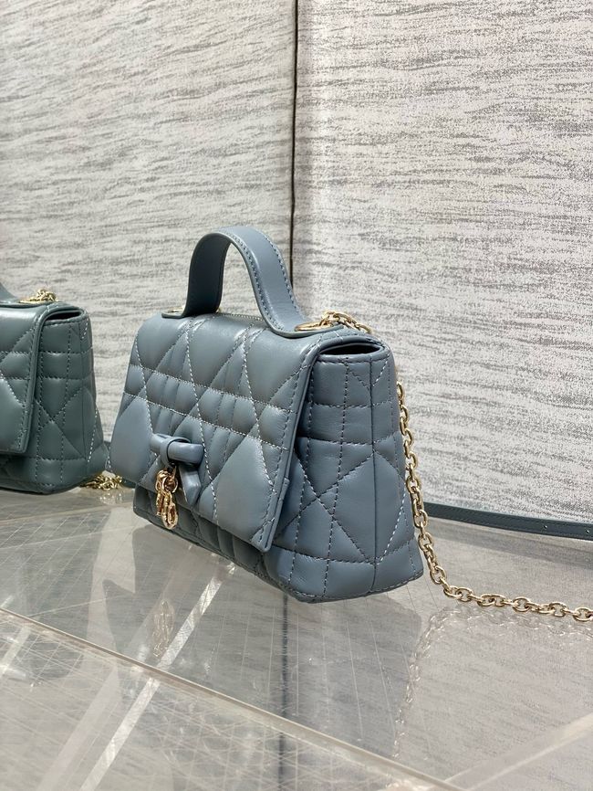 My Dior Mini Bag Cannage patent leather S0985PU blue&Golden chain My Dior Mini Bag Cannage patent leather S0985PU blue&Golden chain