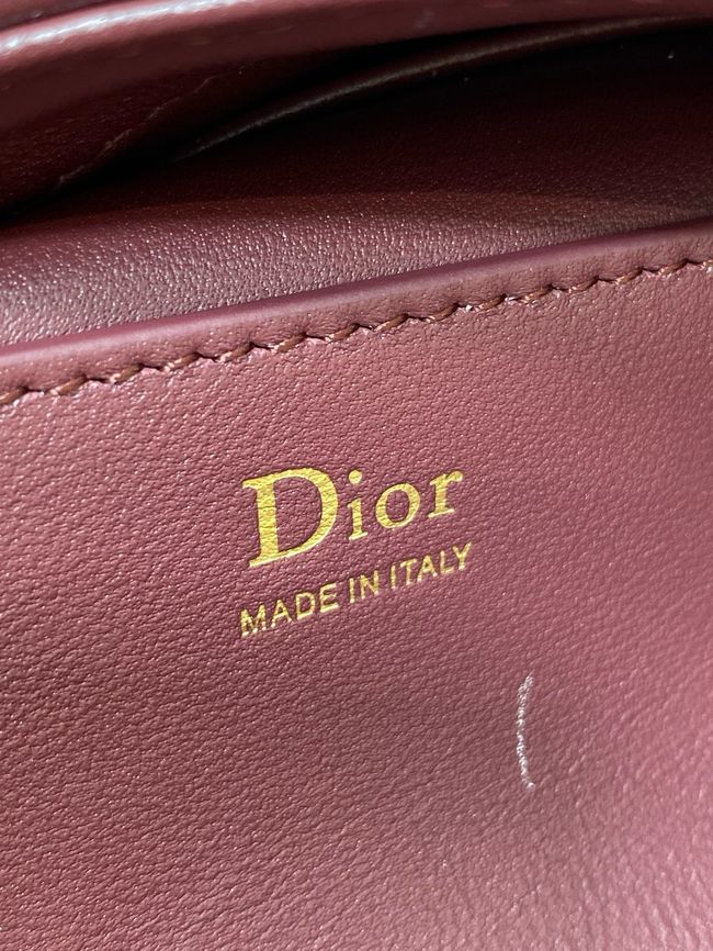 My Dior Mini Bag Cannage patent leather S0985PU burgundy&Golden chain