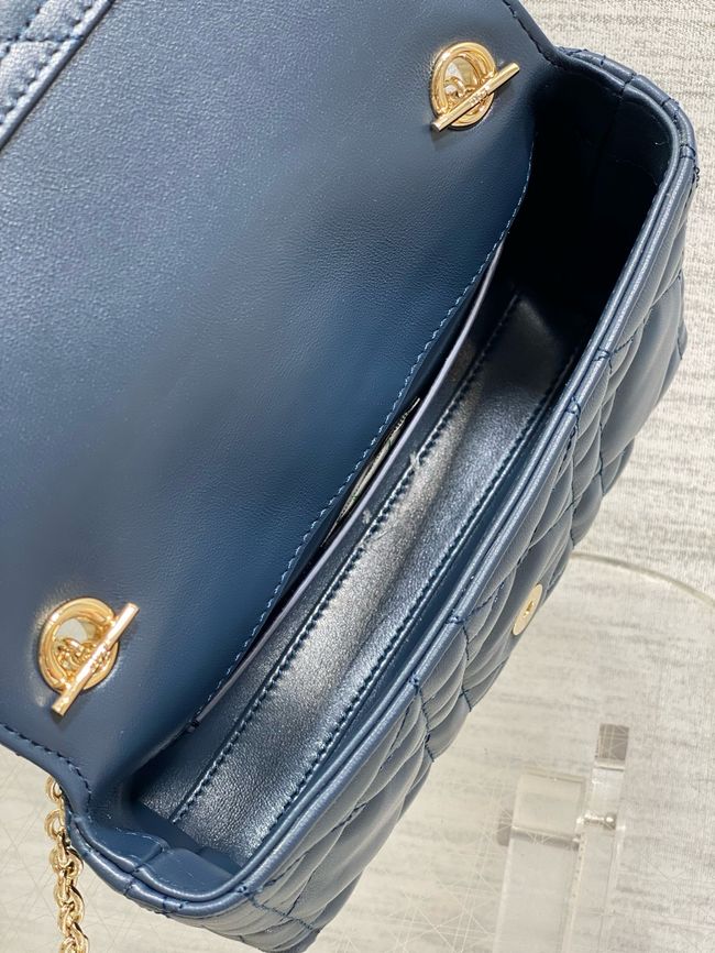 My Dior Mini Bag Cannage patent leather S0985PU dark blue&Golden chain My Dior Mini Bag Cannage patent leather S0985PU dark blue&Golden chain