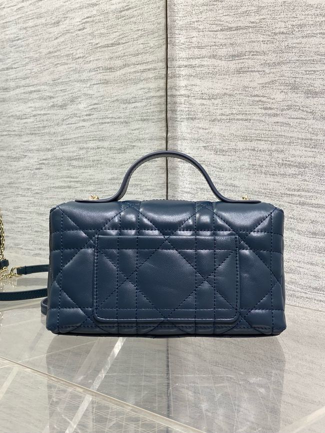 My Dior Mini Bag Cannage patent leather S0985PU dark blue&Golden chain My Dior Mini Bag Cannage patent leather S0985PU dark blue&Golden chain