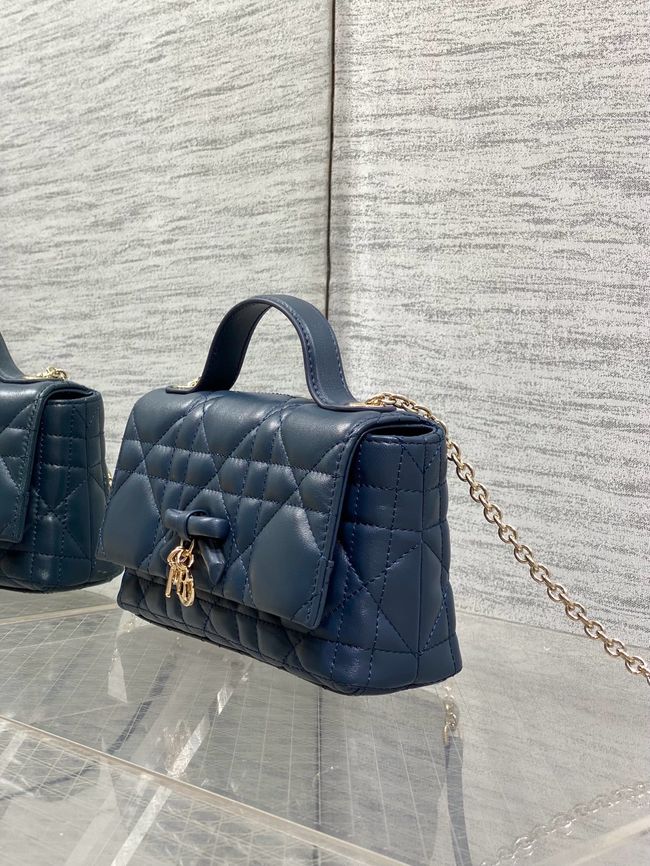 My Dior Mini Bag Cannage patent leather S0985PU dark blue&Golden chain My Dior Mini Bag Cannage patent leather S0985PU dark blue&Golden chain