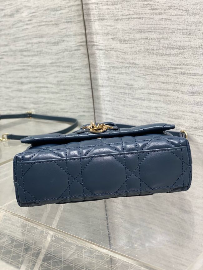 My Dior Mini Bag Cannage patent leather S0985PU dark blue&Golden chain My Dior Mini Bag Cannage patent leather S0985PU dark blue&Golden chain