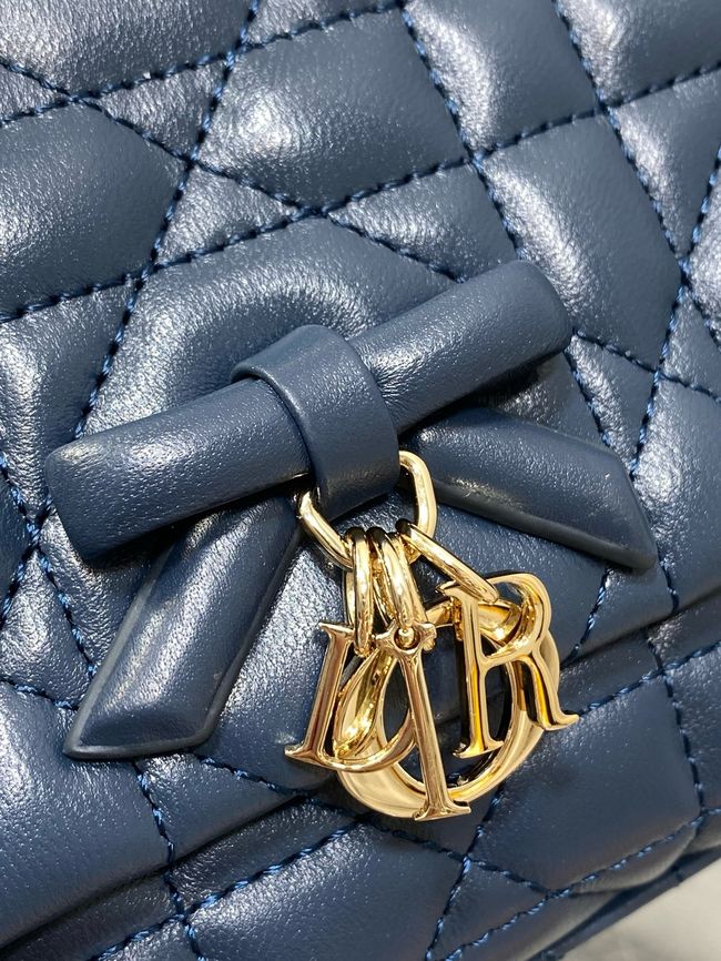 My Dior Mini Bag Cannage patent leather S0985PU dark blue&Golden chain My Dior Mini Bag Cannage patent leather S0985PU dark blue&Golden chain