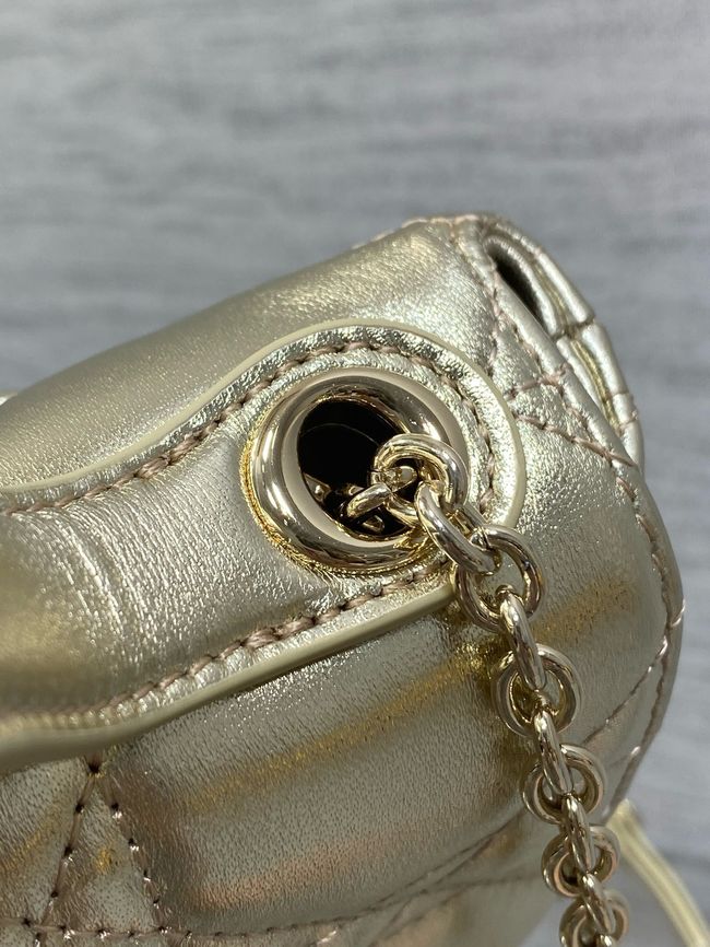 My Dior Mini Bag Cannage patent leather S0985PU gold&Golden chain My Dior Mini Bag Cannage patent leather S0985PU gold&Golden chain