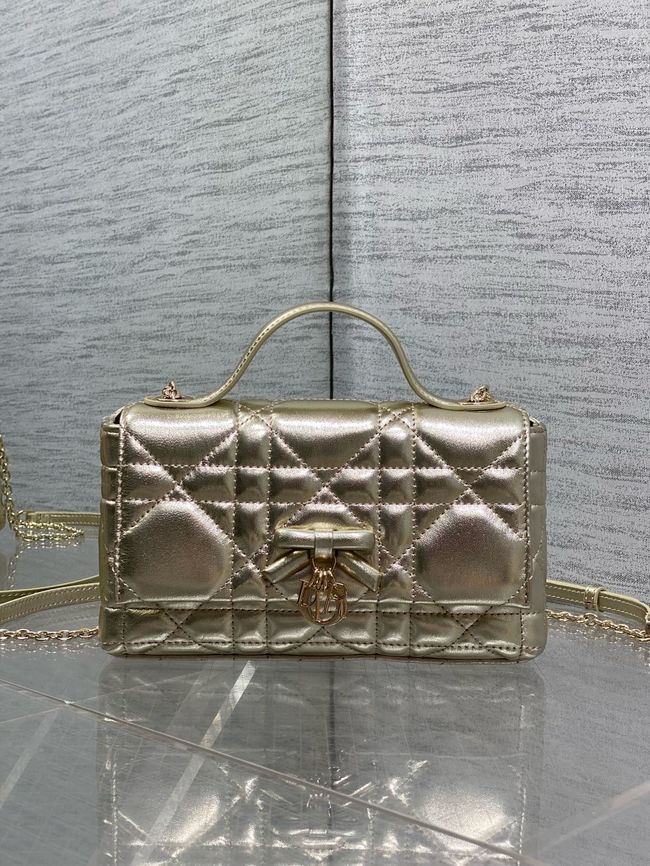 My Dior Mini Bag Cannage patent leather S0985PU gold&Golden chain