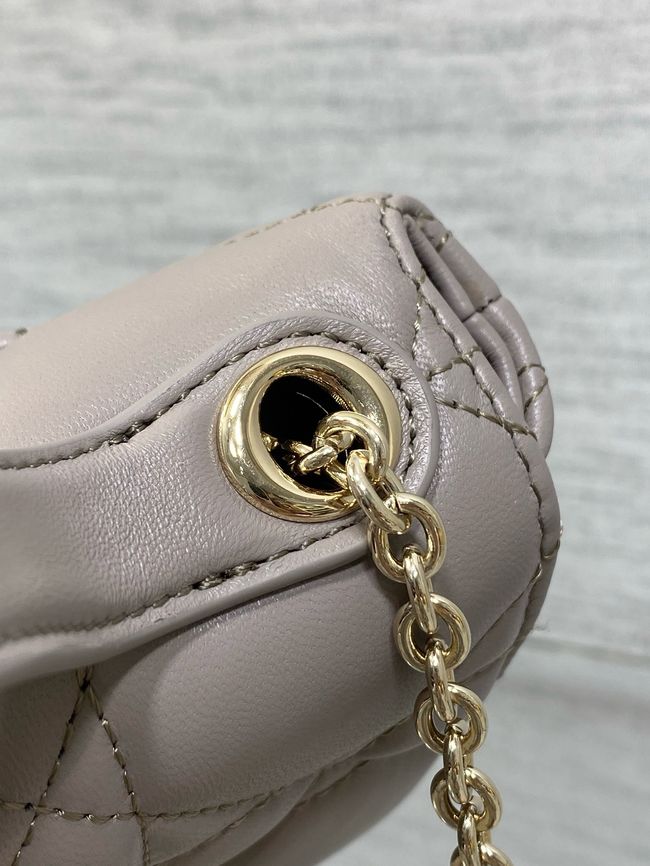 My Dior Mini Bag Cannage patent leather S0985PU gray&Golden chain My Dior Mini Bag Cannage patent leather S0985PU gray&Golden chain