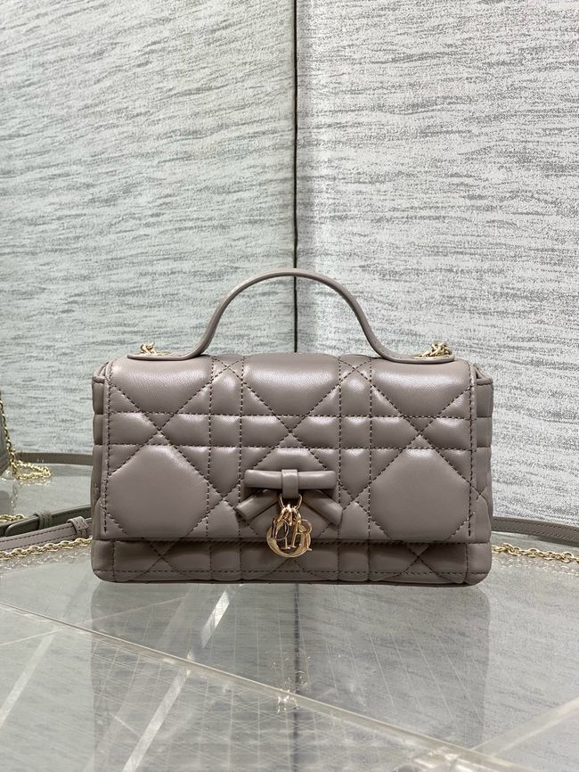 My Dior Mini Bag Cannage patent leather S0985PU gray&Golden chain