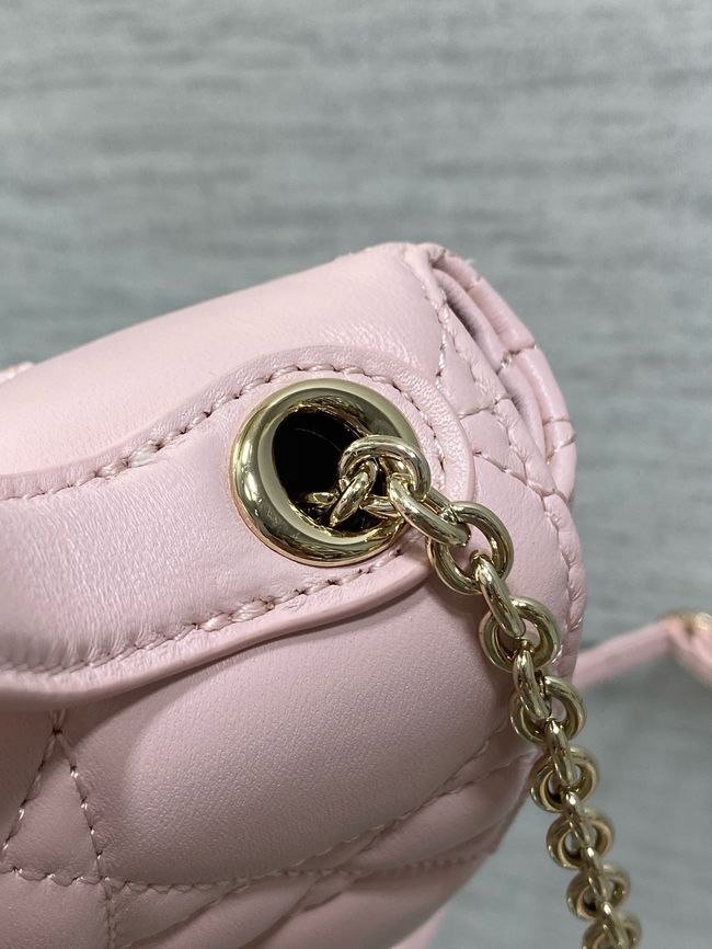 My Dior Mini Bag Cannage patent leather S0985PU pink&Golden chain