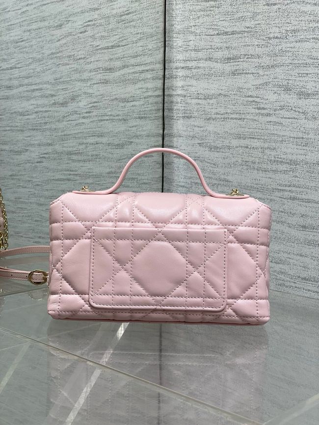 My Dior Mini Bag Cannage patent leather S0985PU pink&Golden chain