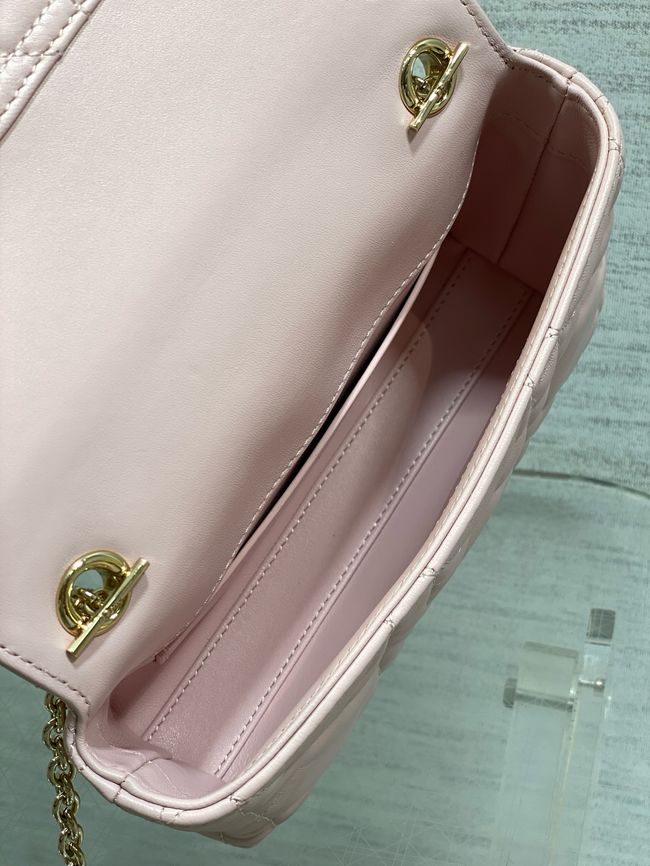 My Dior Mini Bag Cannage patent leather S0985PU pink&Golden chain
