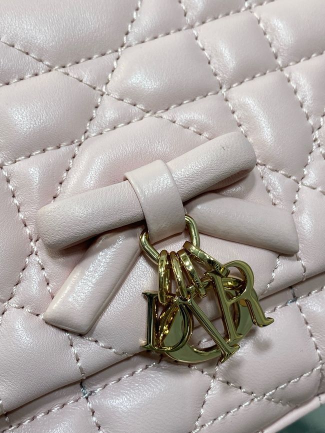 My Dior Mini Bag Cannage patent leather S0985PU pink&Golden chain