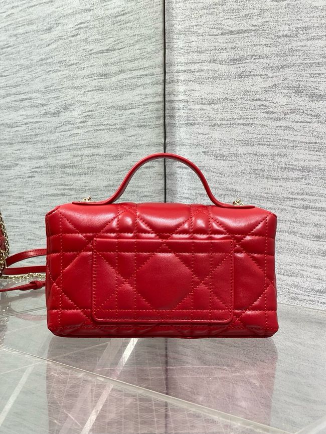 My Dior Mini Bag Cannage patent leather S0985PU red&Golden chain