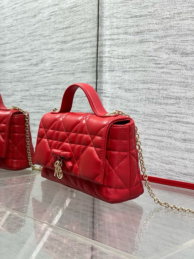 My Dior Mini Bag Cannage patent leather S0985PU red&Golden chain
