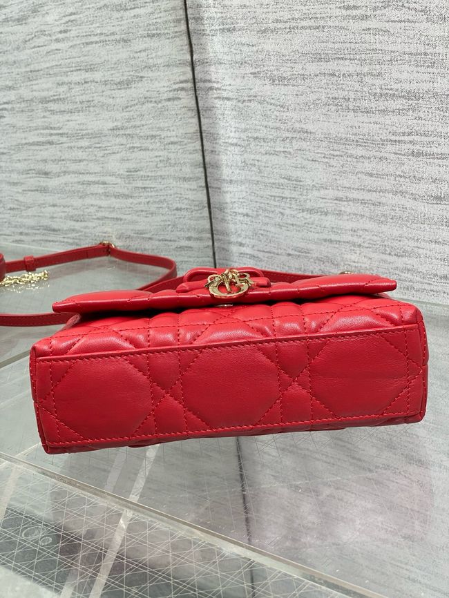 My Dior Mini Bag Cannage patent leather S0985PU red&Golden chain