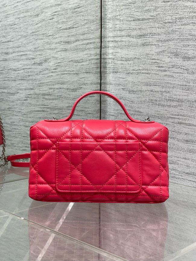 My Dior Mini Bag Cannage patent leather S0985PU red&silver chain My Dior Mini Bag Cannage patent leather S0985PU red&silver chain
