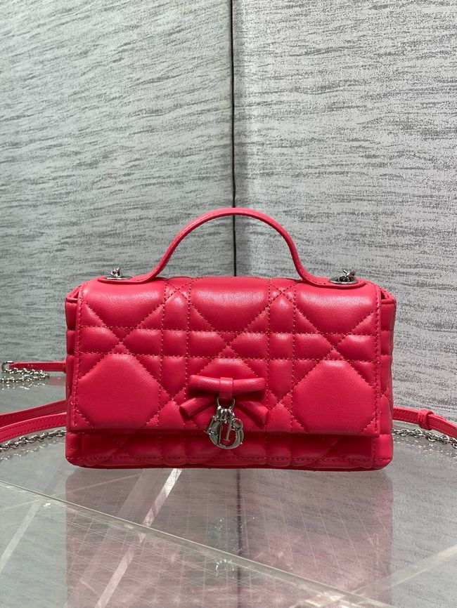 My Dior Mini Bag Cannage patent leather S0985PU red&silver chain