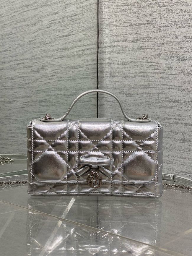 My Dior Mini Bag Cannage patent leather S0985PU silver&silver chain