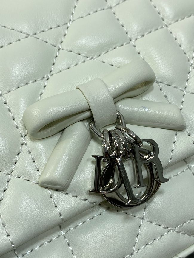 My Dior Mini Bag Cannage patent leather S0985PU white&silver chain