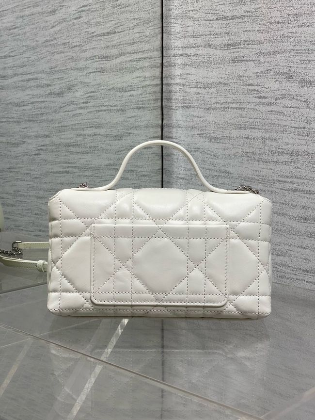My Dior Mini Bag Cannage patent leather S0985PU white&silver chain
