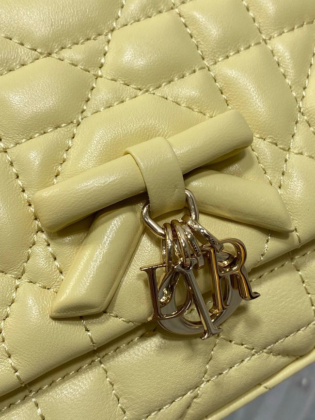 My Dior Mini Bag Cannage patent leather S0985PU yellow&Golden chain My Dior Mini Bag Cannage patent leather S0985PU yellow&Golden chain