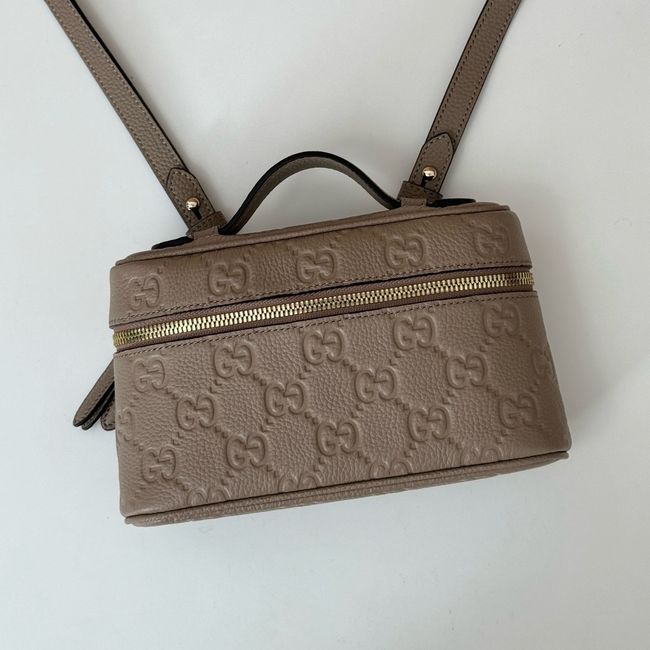 GUCCI GG EMBLEM SUPER MINI BAG 815949 gray GUCCI GG EMBLEM SUPER MINI BAG 815949 gray