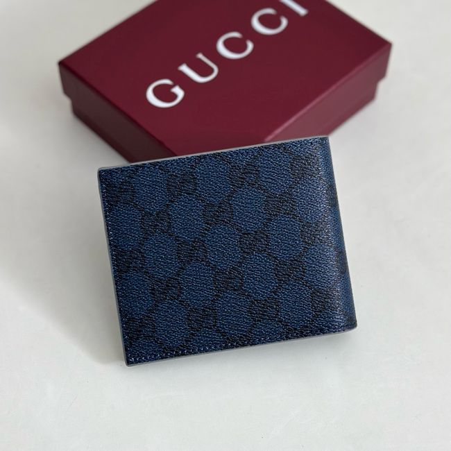 Gucci Dusty interior GG bi-fold wallet 768243 dark blue GG Supreme Gucci Dusty interior GG bi-fold wallet 768243 dark blue GG Supreme