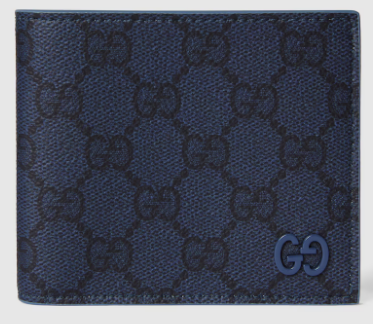 Gucci Dusty interior GG bi-fold wallet 768243 dark blue GG Supreme