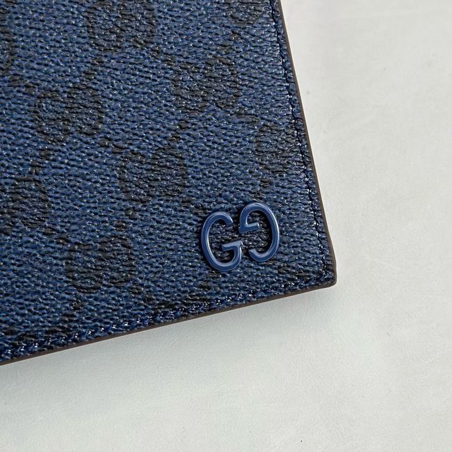 Gucci Dusty interior GG bi-fold wallet 768243 dark blue&brown Gucci Dusty interior GG bi-fold wallet 768243 dark blue&brown