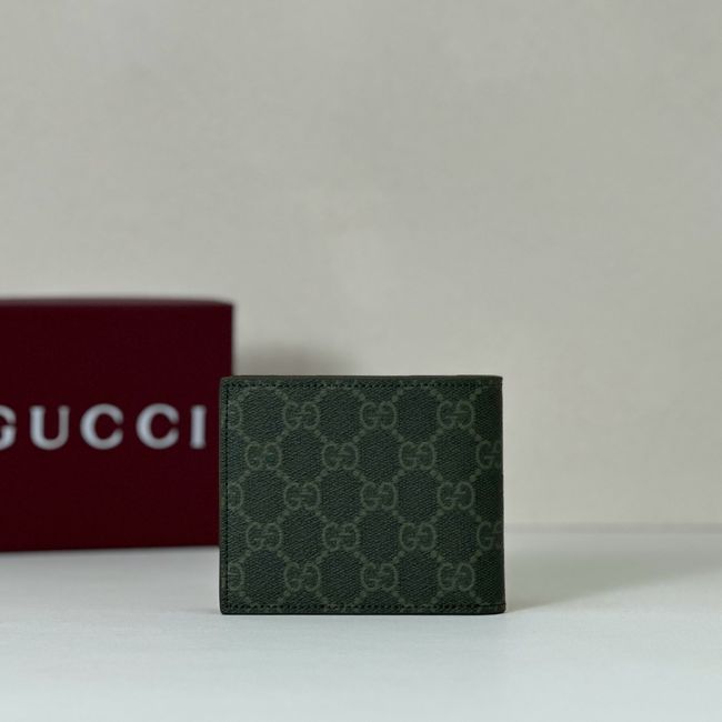Gucci Dusty interior GG bi-fold wallet 768243 dark green Gucci Dusty interior GG bi-fold wallet 768243 dark green