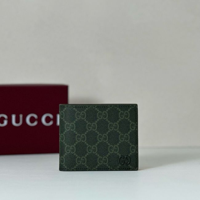 Gucci Dusty interior GG bi-fold wallet 768243 dark green