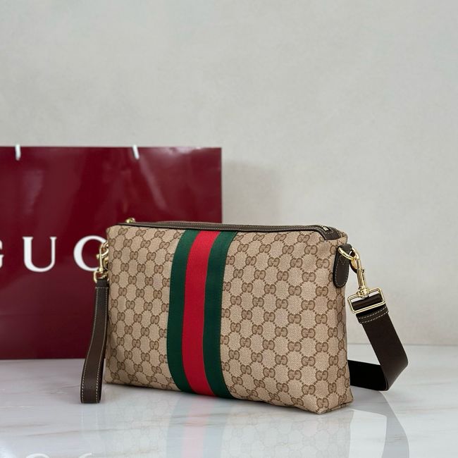Gucci Essence Classic medium crossbody bag A002KX brown GG canvas Gucci Essence Classic medium crossbody bag A002KX brown GG canvas